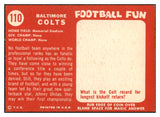 1958 Topps Football #110 Baltimore Colts Team EX 521564