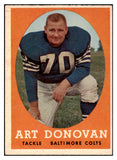 1958 Topps Football #106 Art Donovan Colts EX 521581