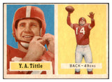 1957 Topps Football #030 Y.A. Tittle 49ers EX 521588