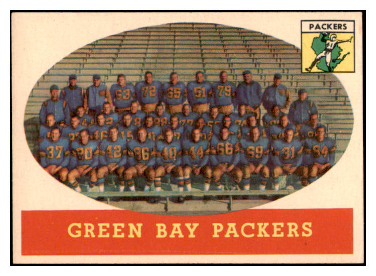 1958 Topps Football #096 Green Bay Packers Team NR-MT 521593