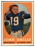 1958 Topps Football #022 John Unitas Colts NR-MT 521602