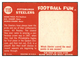 1958 Topps Football #116 Pittsburgh Steelers Team EX-MT 521604