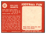 1958 Topps Football #061 New York Giants Team EX-MT 521605