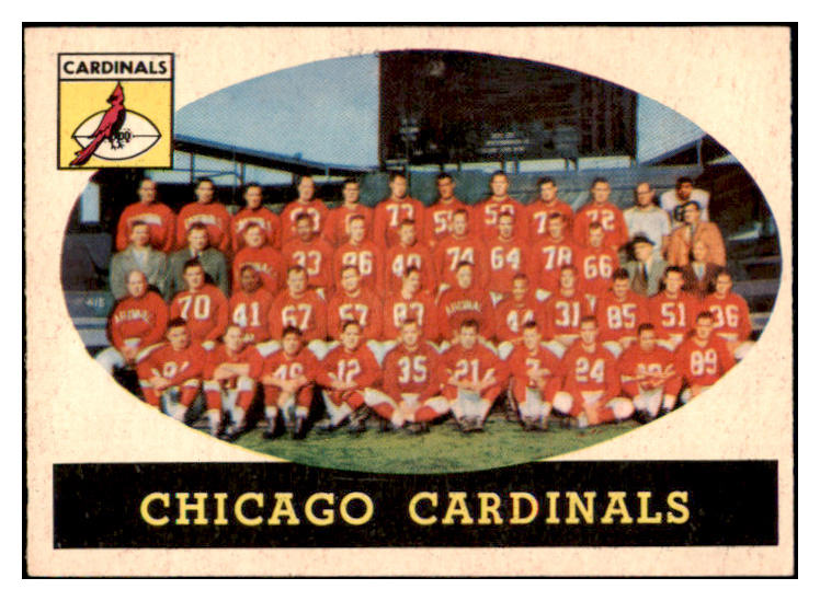 1958 Topps Football #069 Chicago Cardinals Team EX-MT 521606