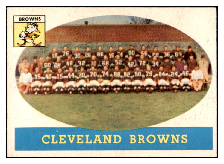 1958 Topps Football #009 Cleveland Browns Team EX-MT 521609