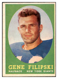 1958 Topps Football #001 Gene Filipski Giants EX-MT 521610