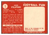 1958 Topps Football #001 Gene Filipski Giants EX-MT 521610