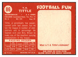 1958 Topps Football #086 Y.A. Tittle 49ers EX-MT 521616