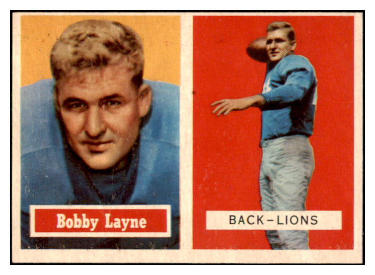 1957 Topps Football #032 Bobby Layne Lions EX-MT 521626