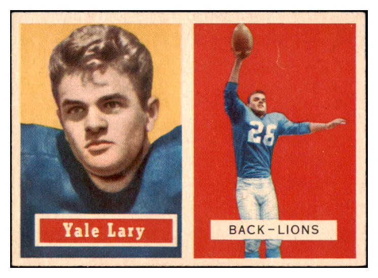 1957 Topps Football #068 Yale Lary Lions EX-MT 521627