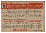 1952 Topps Baseball #091 Red Schoendienst Cardinals VG-EX 521642