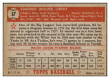 1952 Topps Baseball #057 Eddie Lopat Yankees EX Red 521643