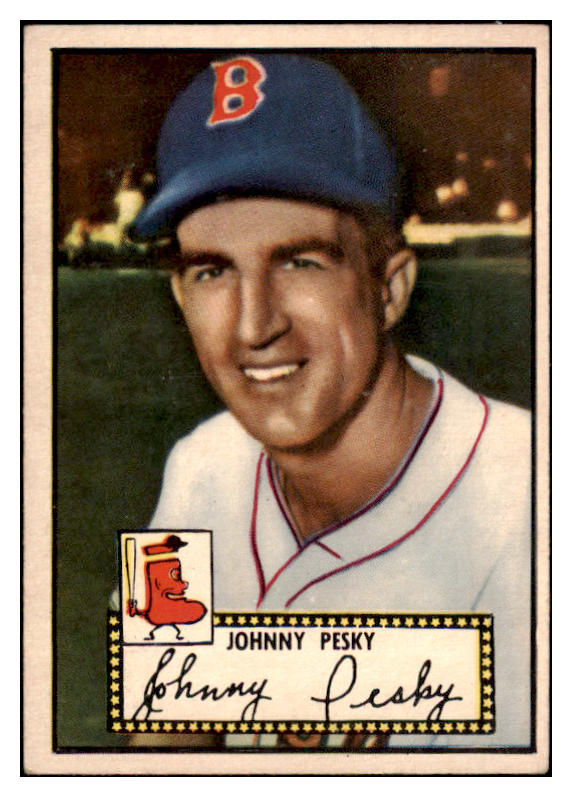 1952 Topps Baseball #015 Johnny Pesky Red Sox EX Black 521650