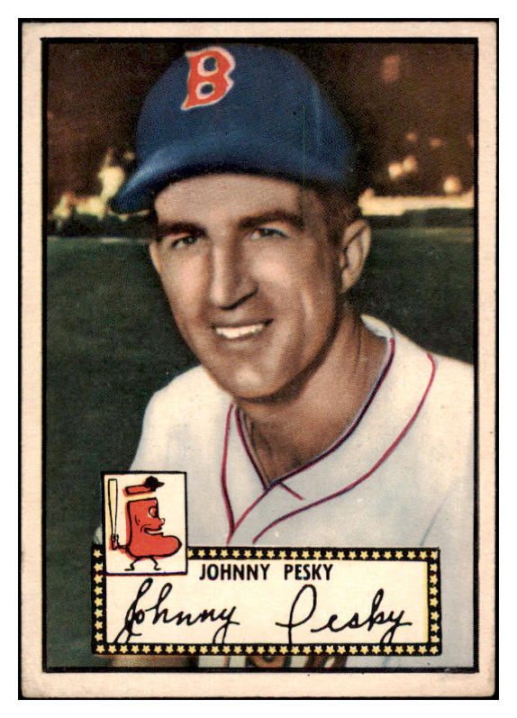 1952 Topps Baseball #015 Johnny Pesky Red Sox EX Black 521657