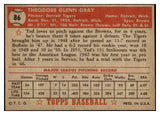 1952 Topps Baseball #086 Ted Gray Tigers EX-MT 521662