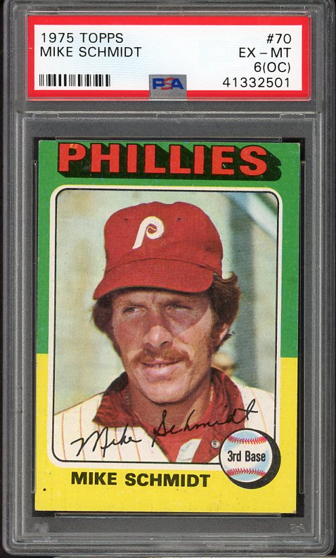 1975 Topps Baseball #070 Mike Schmidt Phillies PSA 6 EX-MT oc 521670