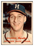 1957 Topps Baseball #090 Warren Spahn Braves VG-EX 521680