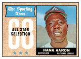 1968 Topps Baseball #370 Hank Aaron A.S. Braves EX 521719