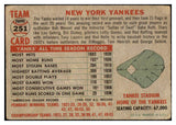 1956 Topps Baseball #251 New York Yankees Team VG 521741