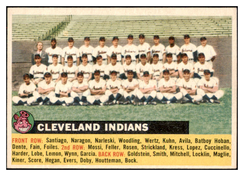 1956 Topps Baseball #085 Cleveland Indians Team EX-MT Gray 521742