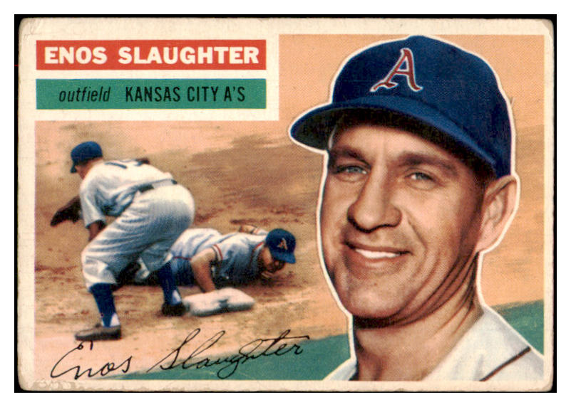 1956 Topps Baseball #109 Enos Slaughter A's Good White 521746