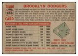 1956 Topps Baseball #166 Brooklyn Dodgers Team Good Gray 521748