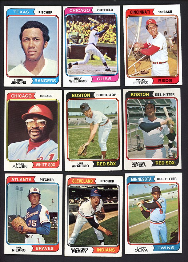 1974 Topps Set Lot 627 Diff EX-MT Williams Perez Aparicio 521800