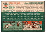 1954 Topps Baseball #097 Jerry Lane Senators VG-EX 521918