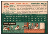 1954 Topps Baseball #104 Mike Sandlock Phillies EX-MT 521925