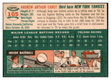 1954 Topps Baseball #105 Andy Carey Yankees VG-EX 521926