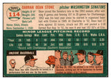 1954 Topps Baseball #114 Dean Stone Senators EX-MT 521938