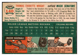 1954 Topps Baseball #140 Tom Wright Senators EX-MT 521964