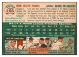 1954 Topps Baseball #166 Johnny Podres Dodgers EX-MT 521993