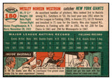 1954 Topps Baseball #180 Wes Westrum Giants VG-EX 522009