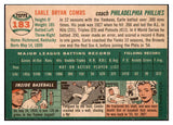 1954 Topps Baseball #183 Earle Combs Phillies EX-MT 522012