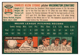 1954 Topps Baseball #185 Chuck Stobbs Senators EX-MT 522014