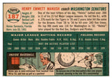 1954 Topps Baseball #187 Heinie Manush Senators VG-EX 522017