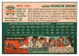 1954 Topps Baseball #204 Angel Scull Senators EX-MT 522034