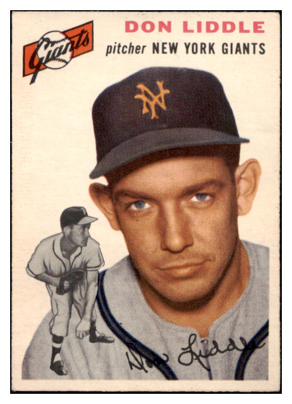 1954 Topps Baseball #225 Don Liddle Giants EX-MT 522056