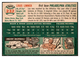 1954 Topps Baseball #232 Lou Limmer A's EX-MT 522066