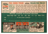 1954 Topps Baseball #236 Paul Penson Phillies VG-EX 522071