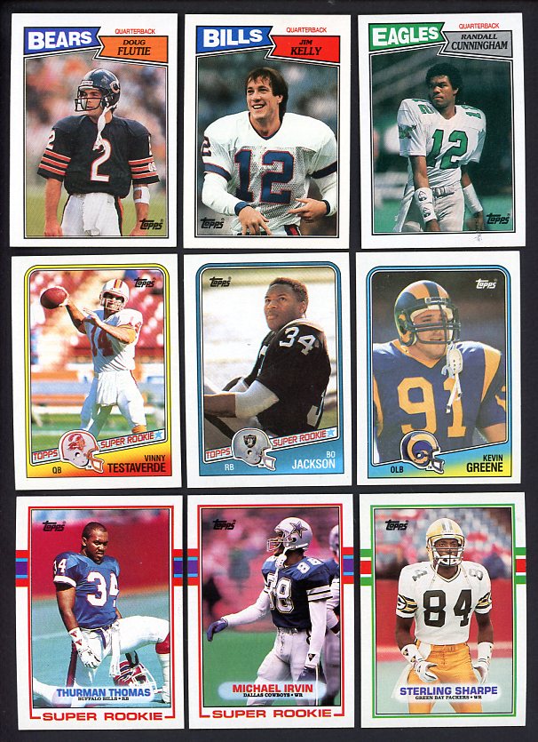 1987 1988 1989 Topps Football Complete Sets NR-MT Jackson Kelly 522094