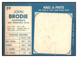 1961 Topps Football #059 John Brodie 49ers EX 522107