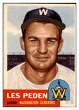 1953 Topps Baseball #256 Les Peden Senators EX 522130