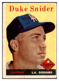 1958 Topps Baseball #088 Duke Snider Dodgers VG 522163