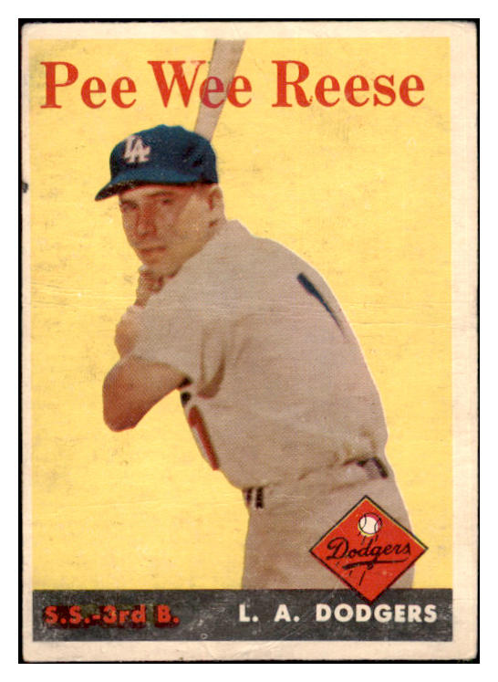 1958 Topps Baseball #375 Pee Wee Reese Dodgers FR-GD 522164