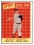 1958 Topps Baseball #487 Mickey Mantle A.S. Yankees VG-EX 522182