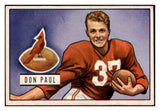 1951 Bowman Football #030 Don Paul Cardinals EX-MT 522186