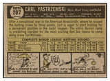 1961 Topps Baseball #287 Carl Yastrzemski Red Sox VG 522211