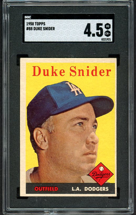 1958 Topps Baseball #088 Duke Snider Dodgers SGC 4.5 VG-EX+ 522233